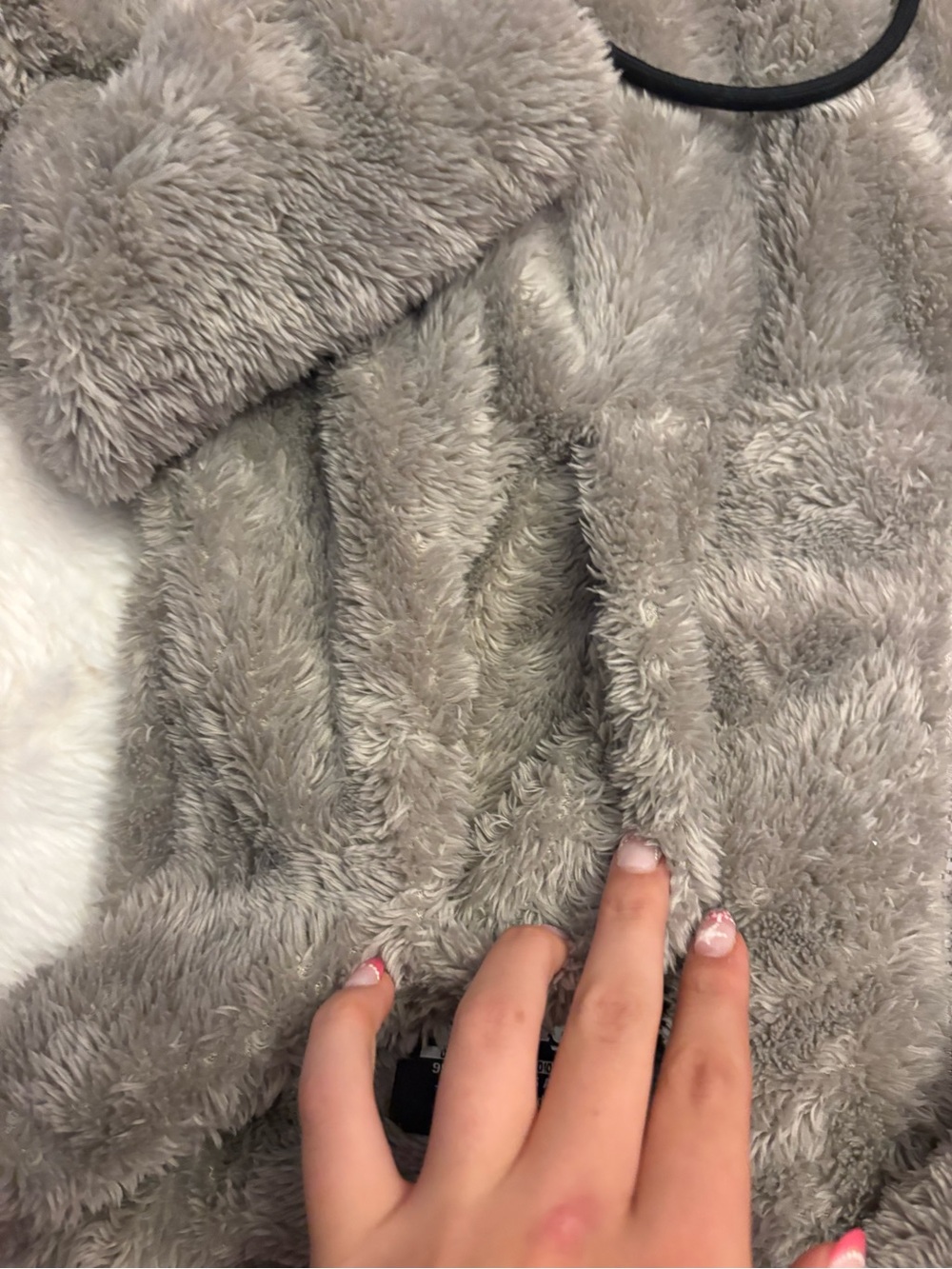 YoungLA Plush Light Gray Hooded Zip Jacket - Picture 3 of 3